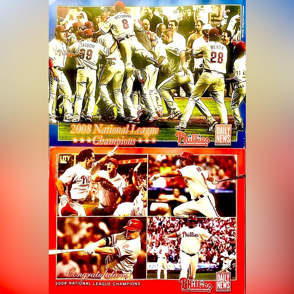 2 VINTAGE - 2008 “PHILLIES NATIONAL LEAGUE CHAMPIONS POSTERS”…